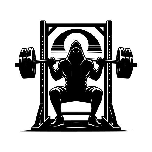 Squat rack machine silhouette pack ideal Vector Image