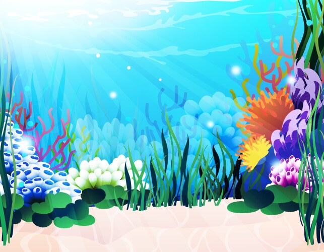 Underwater scene with tropical coral reef Vector Image