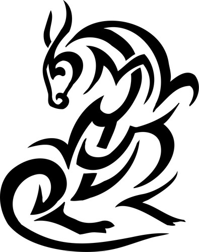 Tribal Wolf Silhouette Vector Image