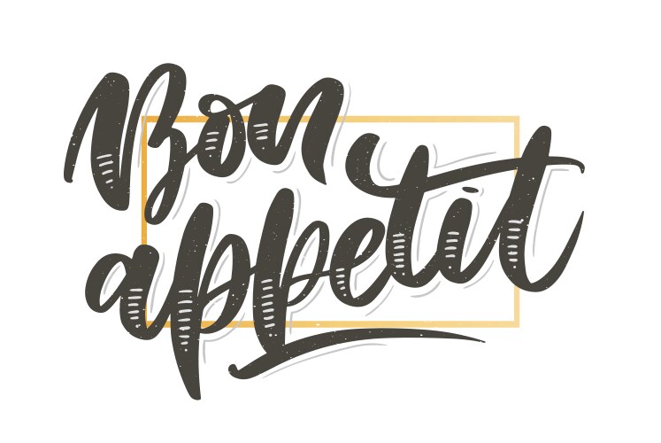 bon appetit hand drawn lettering vector image