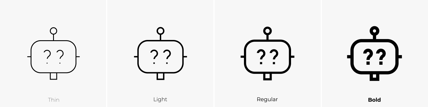 Chatbot icon thin light regular and bold style Vector Image