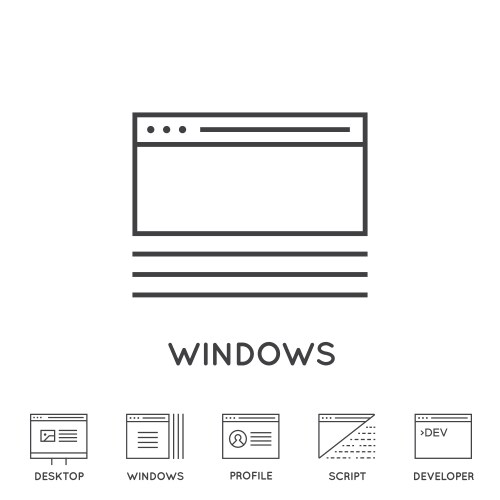 Set of minimal browser developing app and coding vektorbild