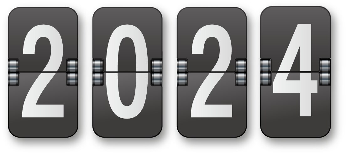 2024 countdown timer with different numbers vektorbild