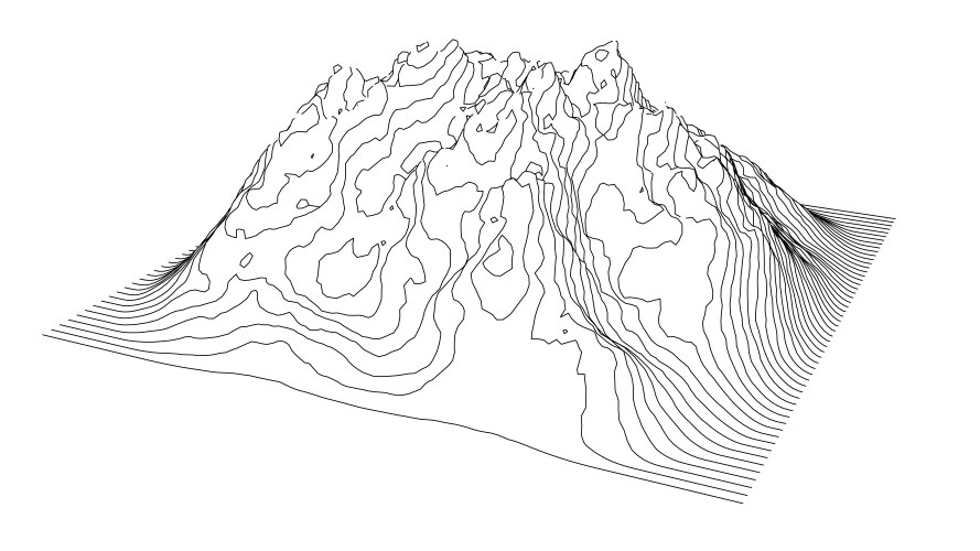 curve lines in shape part mountain range vector image