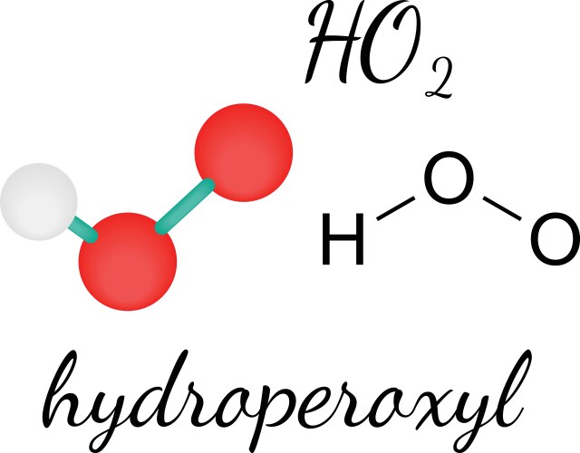 Ho2 hydroperoxyl radical molecule Royalty Free Vector Image