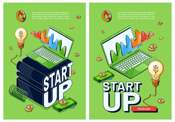 posters start up new business vector image