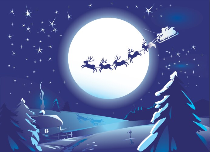 Santa claus in a sleigh Royalty Free Vector Image