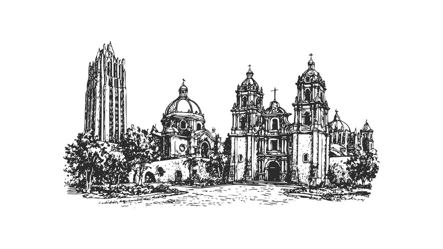 Historic Church Sketch Vector Image