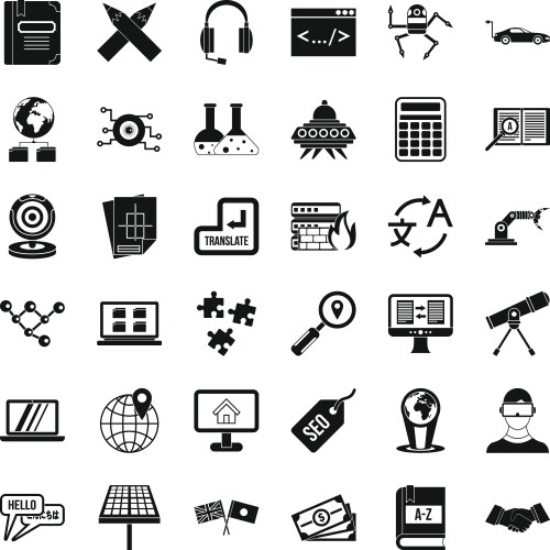 E-learning icons set Royalty Free Vector Image