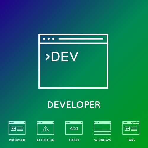 set of minimal browser developing app and coding vector image