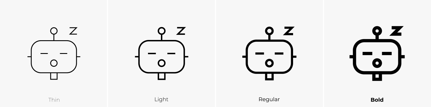 Chatbot icon thin light regular and bold style Vector Image