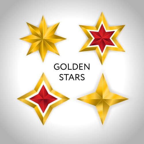 4 gold stars year holiday 3d vector image