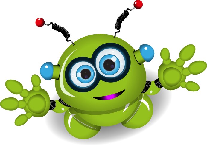 Gray robot cartoon isolated on white background Vector Image