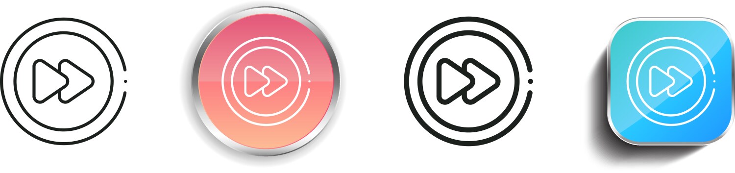 Fast forward icon thin linear regular and button vector image