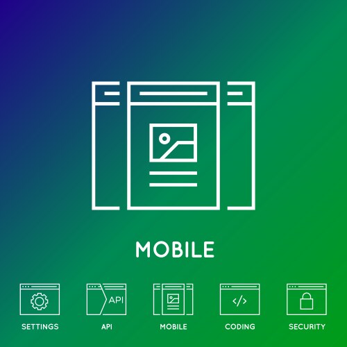 Minimal App & Coding Icons vector image