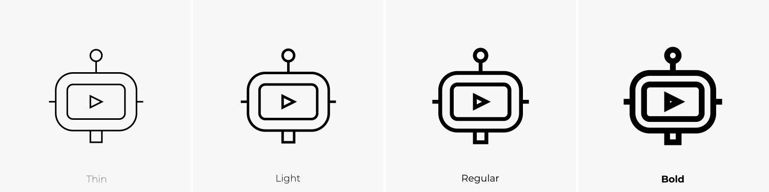 Chatbot icon thin light regular and bold style Vector Image
