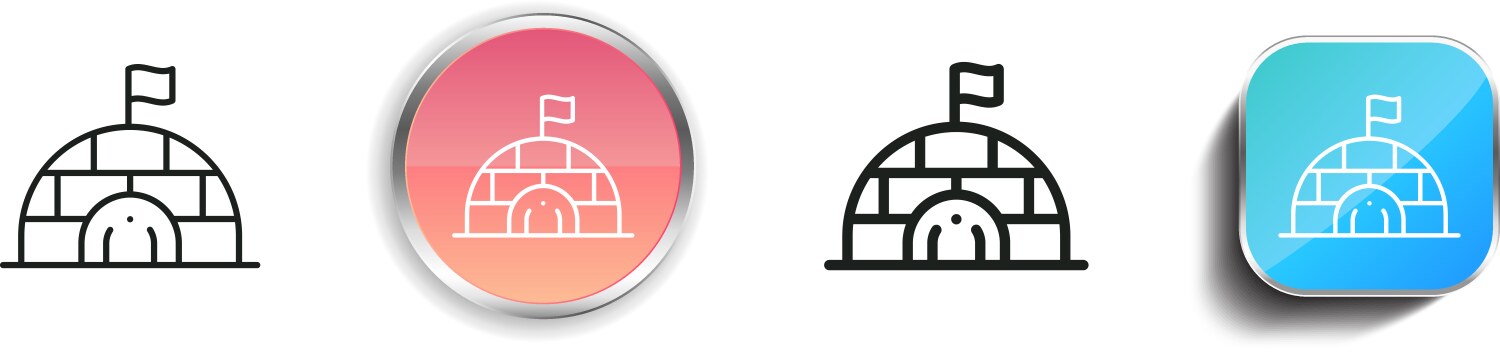 Igloo icon thin linear regular and button style vector image