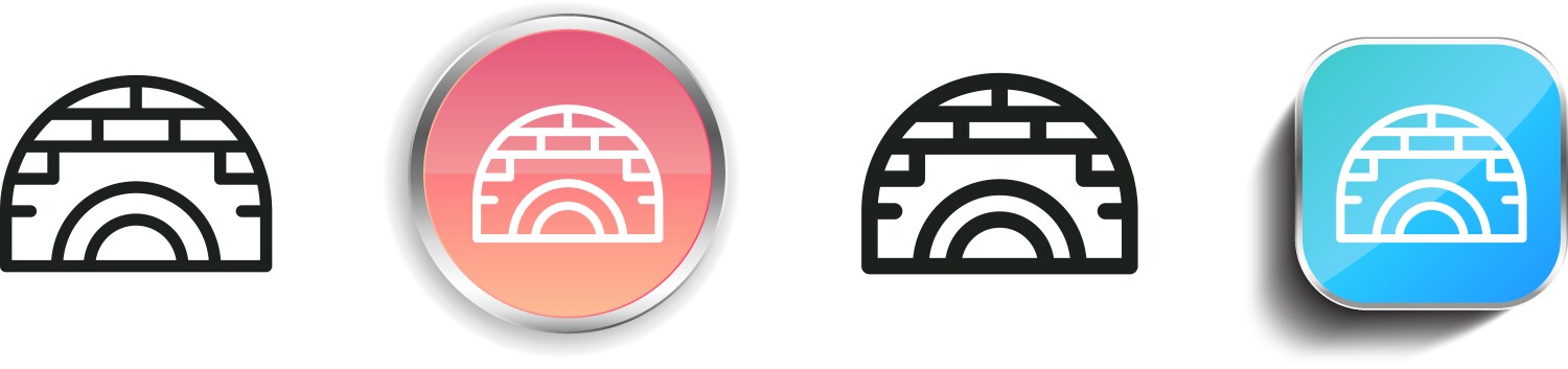 Igloo icon thin linear regular and button style vector image