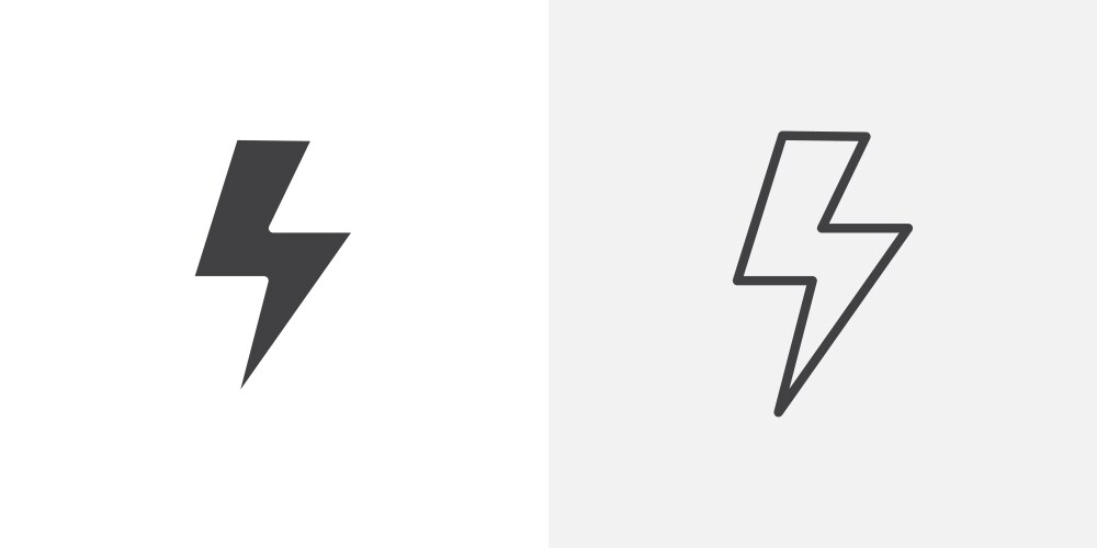 Lightning bolt icon set Royalty Free Vector Image