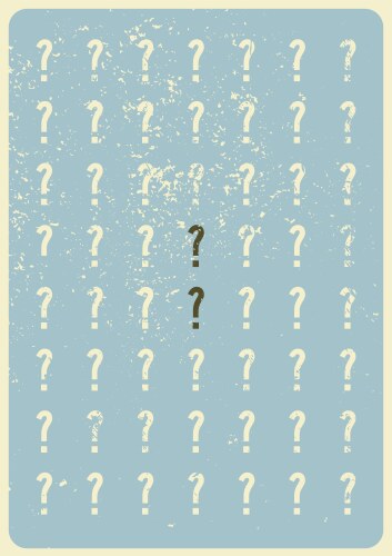 question mark typographical grunge vintage poster vector image