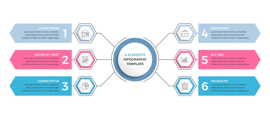 Infographic template - 6 options vector image