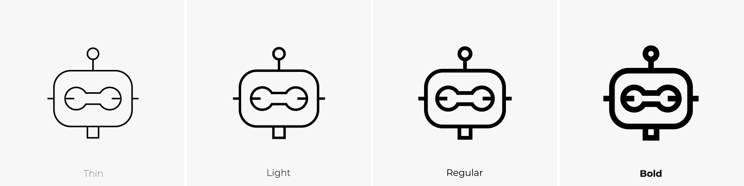Chatbot icon thin light regular and bold style Vector Image
