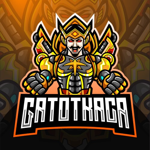 gatot kaca esport logo mascot design vector