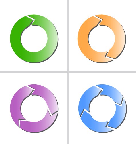 4 color arrow refresh reload rotation loop icon vector image