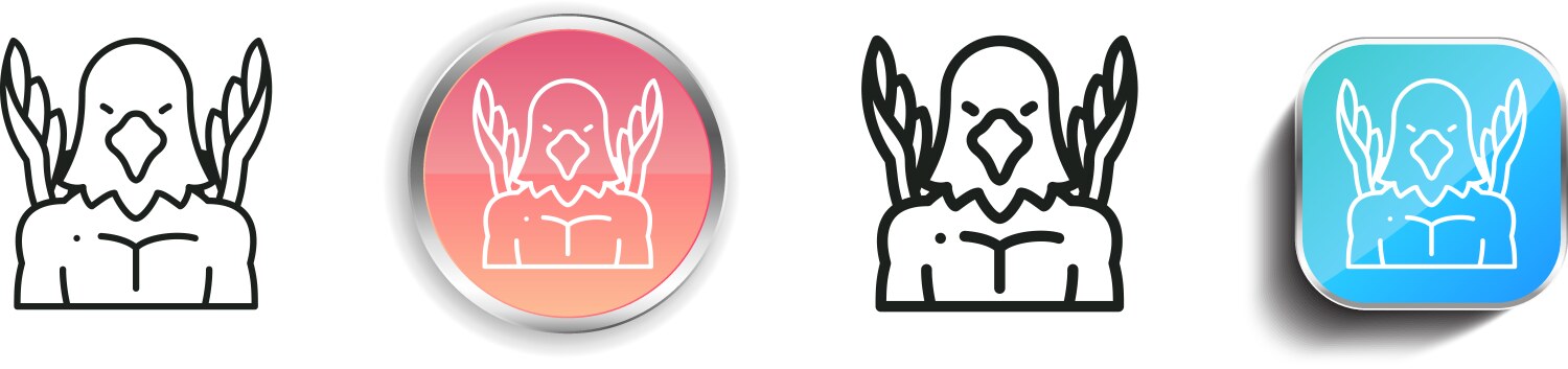 Ikaros icon thin linear regular and button style vector image