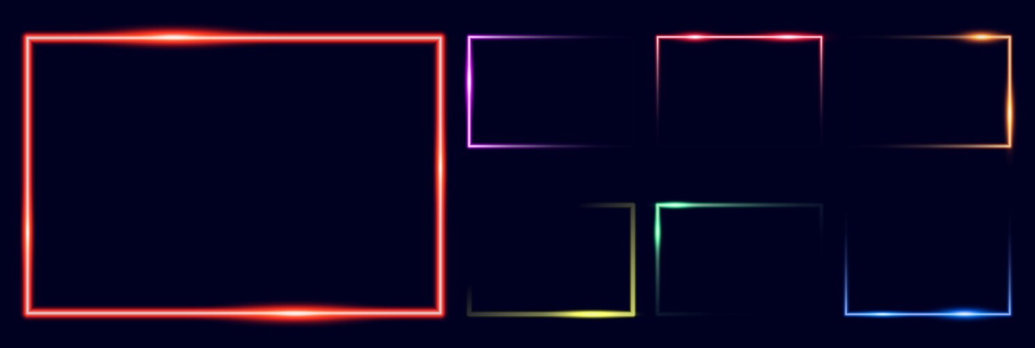 Red neon rectangle frame Royalty Free Vector Image