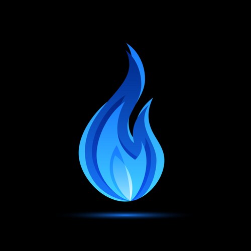 Blue Fire Logo Template – Royalty-Free Vector | VectorStock
