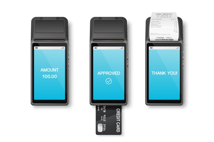 Payment machine and credit card pos Royalty Free Vector