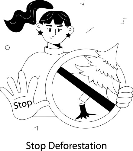 Stop deforestation Royalty Free Vector Image - VectorStock
