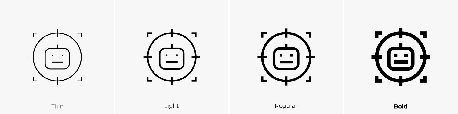 Cyborg icon thin light regular and bold style Vector Image