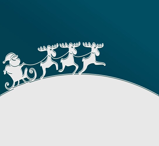 Santa claus rides in a sleigh with their reindeer Vector Image