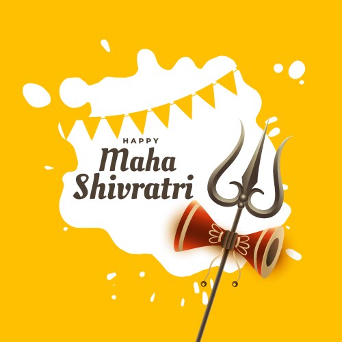 Nice maha shivratri festival card in yellow color Vector Image