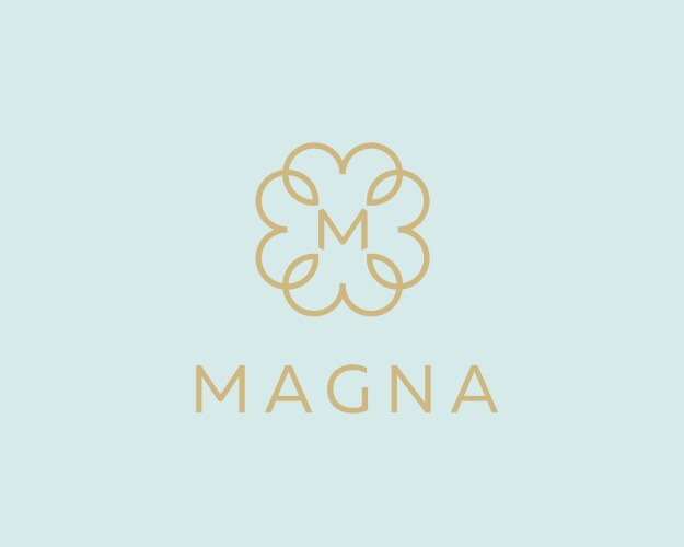 Elegant Floral Monogram Logo Vector Image