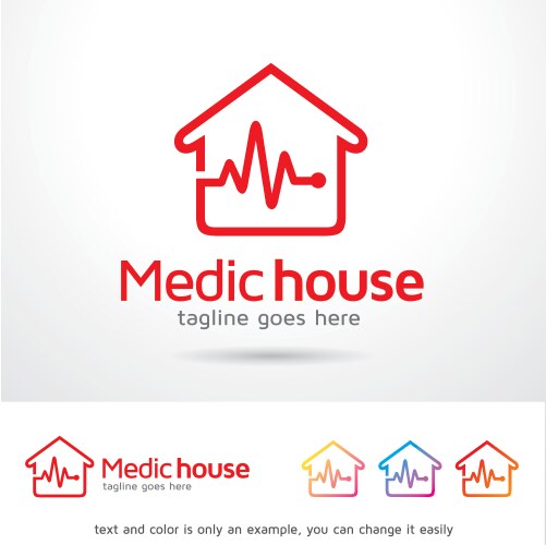 medical house logo template vector