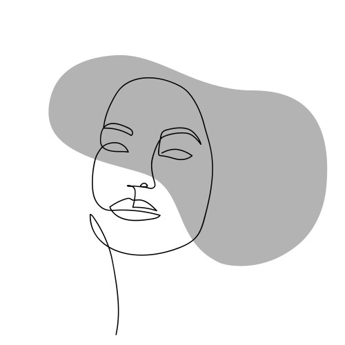 continuous line abstract face contemporary female vector image