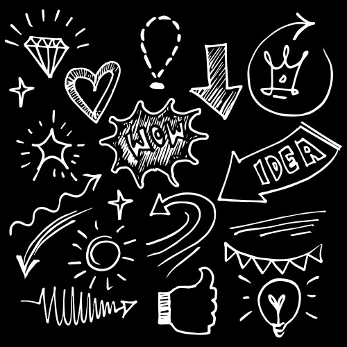 Sketch doodle coffee icon set hand drawn Vector Image