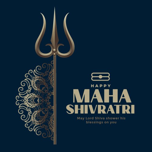 Traditional maha shivratri festival greeting Vector Image
