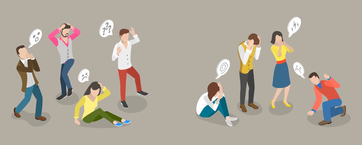 Large set of isometric 3d bank employees Vector Image