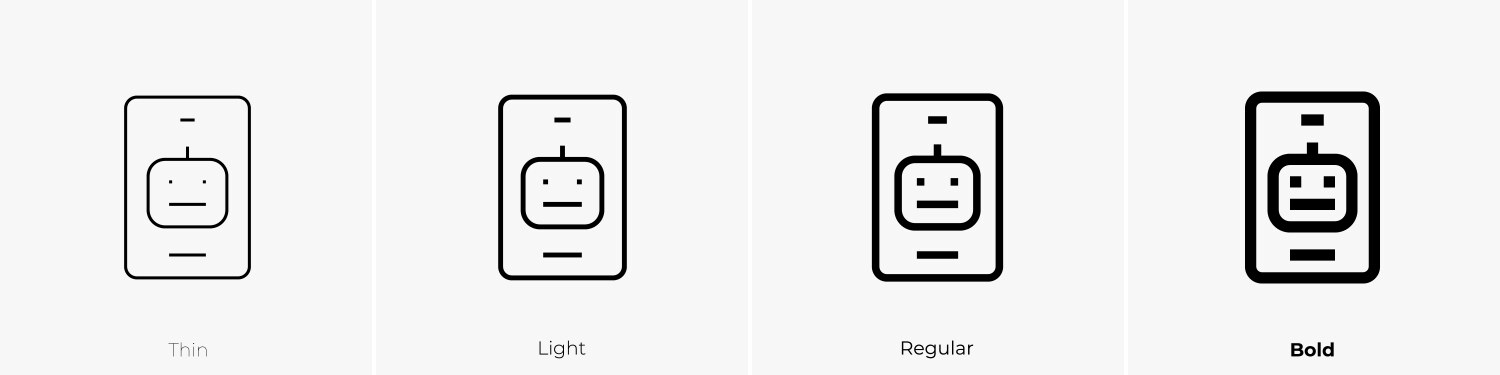 Chatbot icon thin light regular and bold style Vector Image