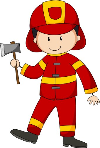 Cute fireman cartoon Royalty Free Vector Image