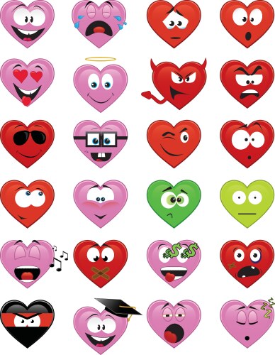 Heart Smiley Faces Vector Image