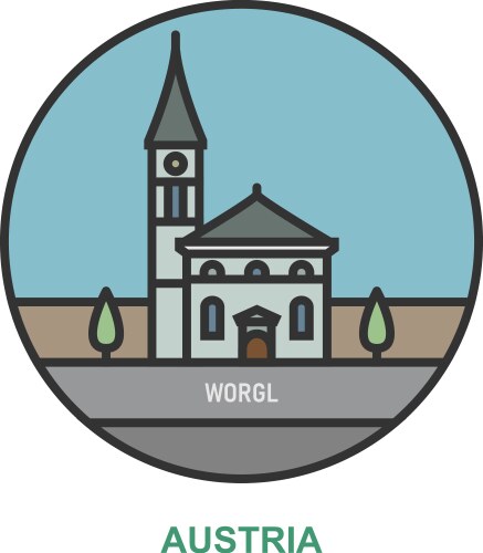 Worgl cities and towns in austria vector image