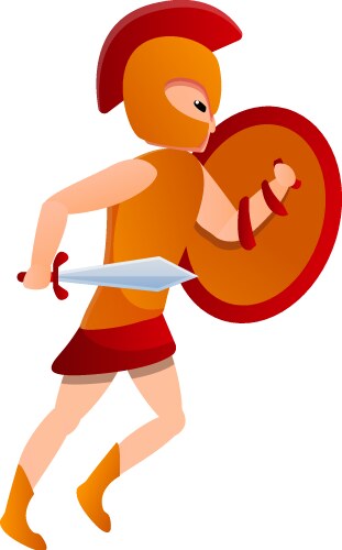 Running gladiator icon cartoon style Vector Image