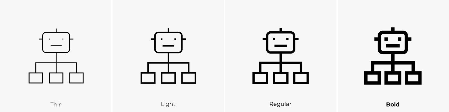 Chatbot icon thin light regular and bold style Vector Image