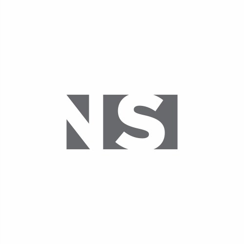 Sn logo with negative space triangle shape Vector Image