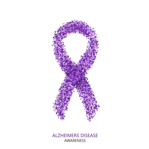 Alzheimer's Awareness Purple Ribbons Vector Image